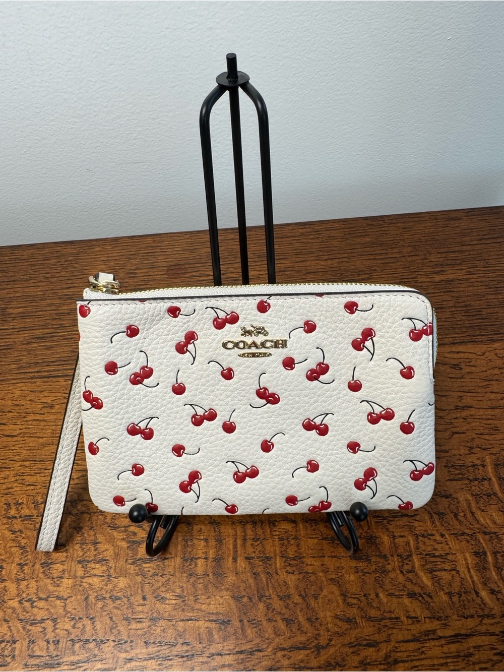 Coach Zip Wristlet with Cherry Print